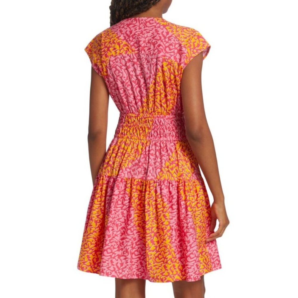 NWT Derek Lam 10 Crosby Tora Printed Dress in Pink Marigold Size 0 - Picture 2 of 11